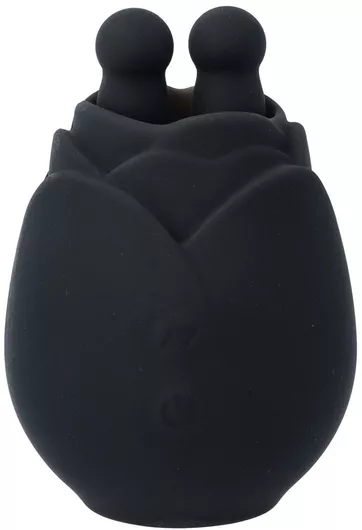 Δονητής με Κλειτοριδική Γλώσσα με Δύο Κεφαλές Μαύρο