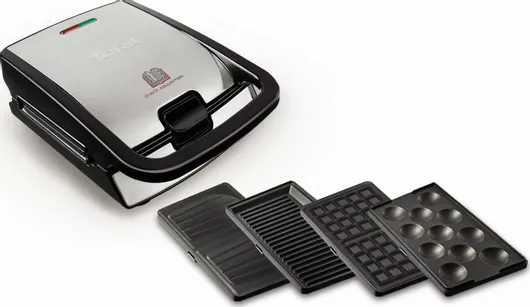 Tefal Snack Collection Τοστιέρα με Αποσπώμενες Πλάκες για 2 Τοστ 700W Inox
