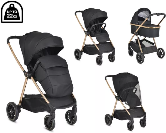 Πολυκαρότσι Cangaroo Hydra Ρυθμιζόμενο 2 σε 1 από Νεογέννητο Μαύρο