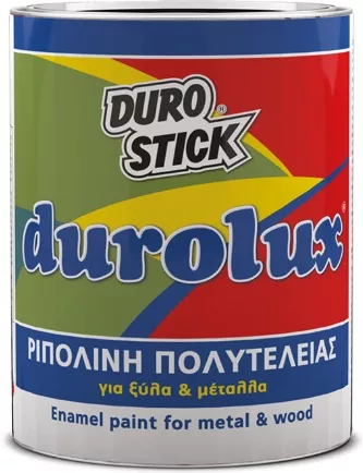 Ριπολίνη Διαλύτου Durostick Durolux Ώχρα Γυαλιστερό για Ξύλα & Μέταλλα 375ml