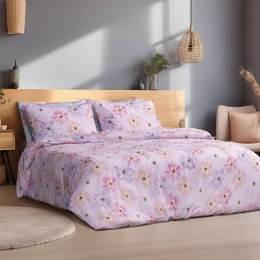Σεντόνι Beauty Home Hana Art 12089 Μονό με Λάστιχο Σετ 3τμχ 200x105cm Ροζ