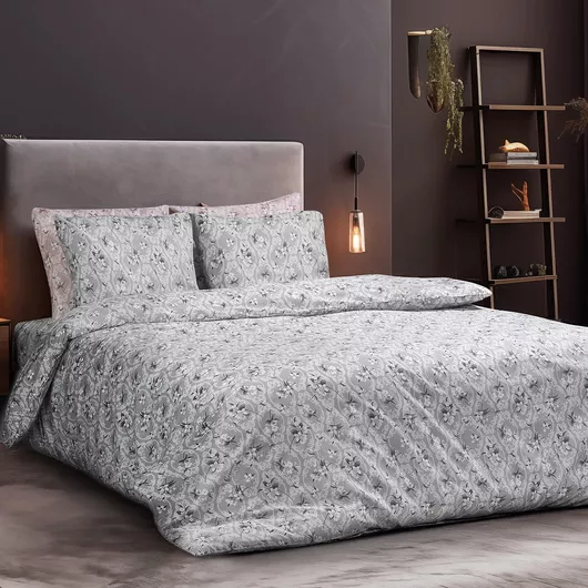Σεντόνι Beauty Home Mysrique Art 12188 Υπέρδιπλο με Λάστιχο Σετ 4τμχ 200x170cm Γκρι