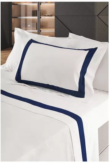 Σεντόνια Makis Tselios Home Υπέρδιπλα 240x270cm Σετ 4τμχ Napoli Λευκό/Μπλε