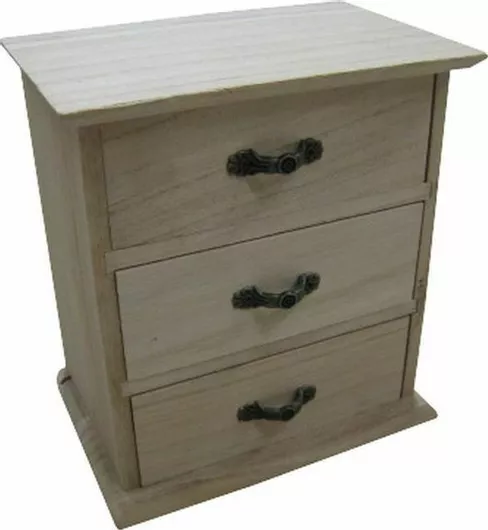 Συρταριέρα Ξύλινη Αλουστράριστη 17.5x16x10.5cm