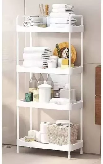 Lalos Επιδαπέδια Ραφιέρα Μπάνιου Πλαστική με 4 Ράφια 51x24x115cm