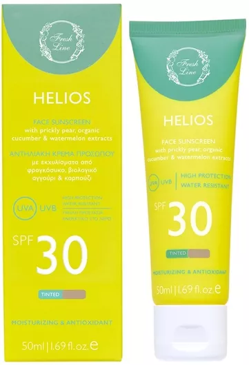 Fresh Line Helios Αντηλιακή Κρέμα Προσώπου SPF30 με Χρώμα 50ml