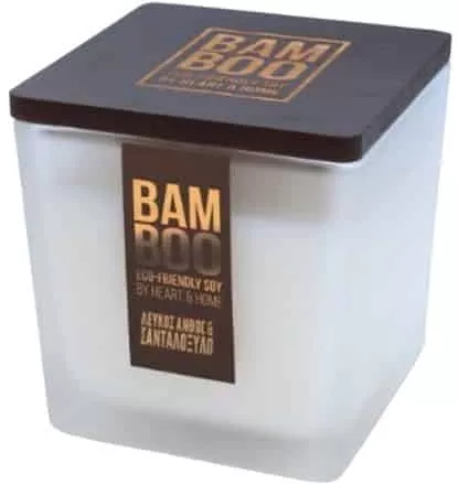 Κερί Heart & Home 276710515 Αρωματικό Bamboo "Λευκός Άνθος & Σανταλόξυλο" 80gr