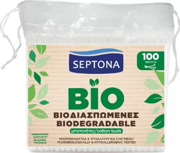 Μπατονέτες Septona Eco Life Βιοδιασπώμενες Σετ 100τμχ