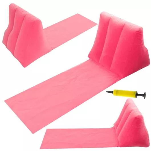 Ξαπλώστρα Παραλίας Φουσκωτή με Πλάτη 50x95x45cm Ροζ