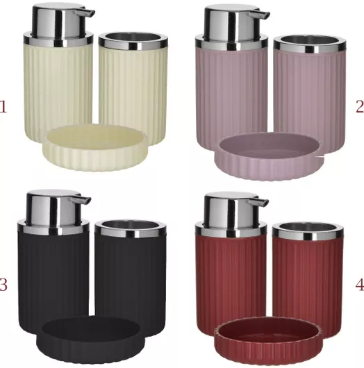 Σετ Αξεσουάρ Μπάνιου Inart Πλαστικό Τυχαία Επιλογή Χρώματος