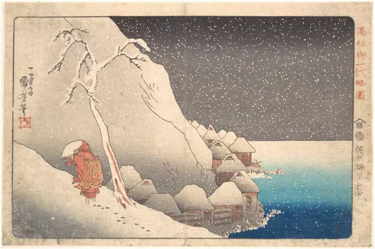 Πίνακας Priest Nichiren in Exile on Sado Island by Utagawa Kuniyoshi 65x40cm