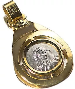 Μενταγιόν Tasoulis Jewellery Collection Χρυσό Παναγία 14Κ 3.4cm