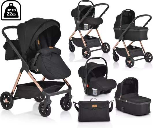 Καρότσι Μωρού Cangaroo Πολυκαρότσι Empire 3 σε 1 Μαύρο