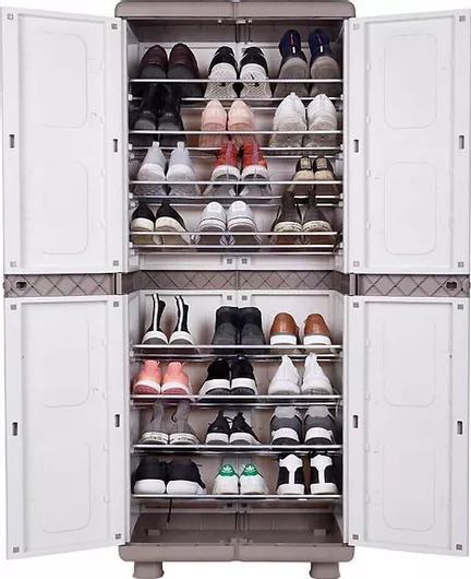 Ντουλάπες Εξωτερικού Χώρου Παπουτσοθήκη Μυρτώ Πλαστική με 8 Ράφια