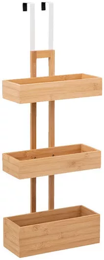 Ραφιέρα Πόρτας Μπάνιου Foco Ξύλινη με 3 Ράφια 28x17.3x75cm Καφέ