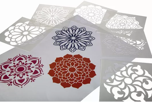 Στένσιλ 52.216 Σχέδια Τεχνικής Mandala Σετ 6τμχ