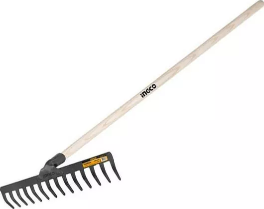 Τσουγκράνα Ingco HGRH0204 Χώματος με Κοντάρι Ατσάλινη