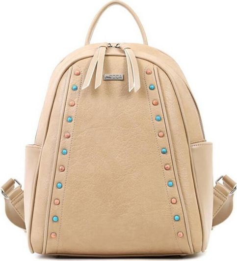 Γυναικεία Τσάντα Πλάτης Doca 19258 από Δερματίνη Μπεζ