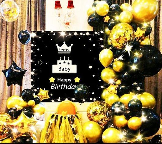 Σετ Μπαλόνια Γενεθλίων Μαύρο 71τμχ