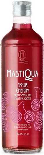 Ανθρακούχο Νερό Mastiqua με Γεύση Μαστίχα με Βύσσινο σε Γυάλινο Μπουκάλι 0.33lt