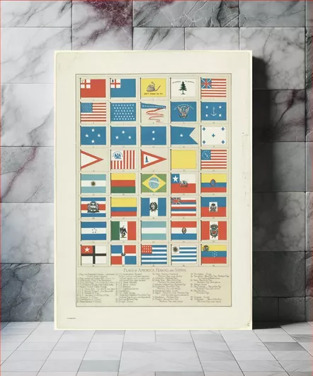 Πίνακας Flags of America, Hawaii and Samoa 70x100cm