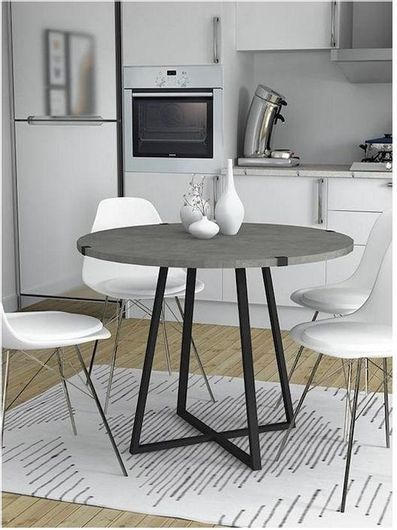 Τραπέζι Κουζίνας Megapap Rubes Στρογγυλό Ξύλινο 100x100x78cm Μαύρο