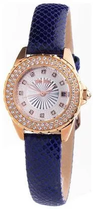 Γυναικείο Ρολόι Folli Follie με Δερμάτινο Λουράκι Μπλε