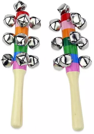 Μουσικό Παιχνίδι Μαράκες Κουδουνάκια Λαβής Ξύλινο για 3+ Ετών