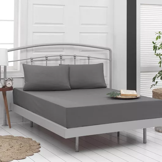 Σετ Μαξιλαροθήκες Beauty Home Βαμβακερή Σετ 2τμχ 73x52cm Ανθρακί