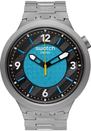 Ανδρικό Ρολόι Swatch Μπαταρίας με Μεταλλικό Μπρασελέ Ασημί