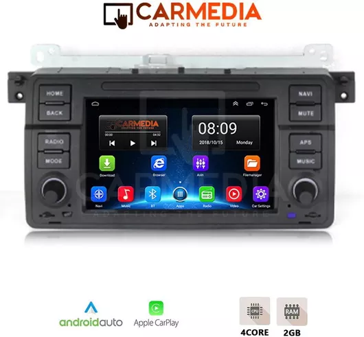 Ηχοσύστημα Αυτοκινήτου Carmedia για Bmw Σειρά 3 E46 1998-2005 με Bluetooth / WiFi / GPS / Apple-Carplay & Οθόνη Αφής 7"