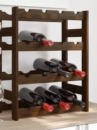 Κάβα Κρασιών vidaXL 373389 Ξύλινη για 16 Μπουκάλια Επιδαπέδια Καφέ