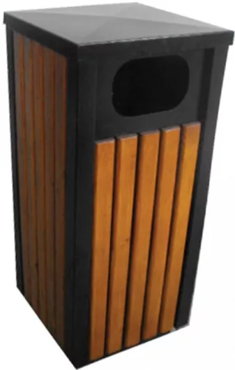 Κάδος Απορριμμάτων CE Ξύλινος 100lt Μαύρο