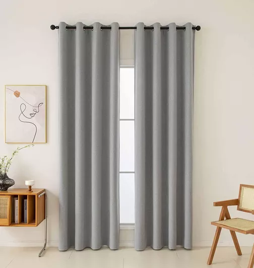 Κουρτίνα Beauty Home Blackout Total με 8 Κρίκους 140x270cm Γκρι