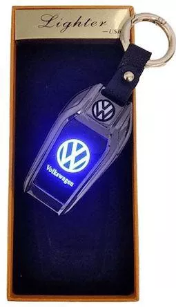 Μπρελόκ Μεταλλικό VW με Αναπτήρα & Φακό Ασημί