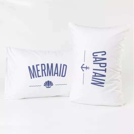 Σετ Μαξιλαροθήκες Borea Home Textiles Captain & Mermaid 50x70cm Λευκό