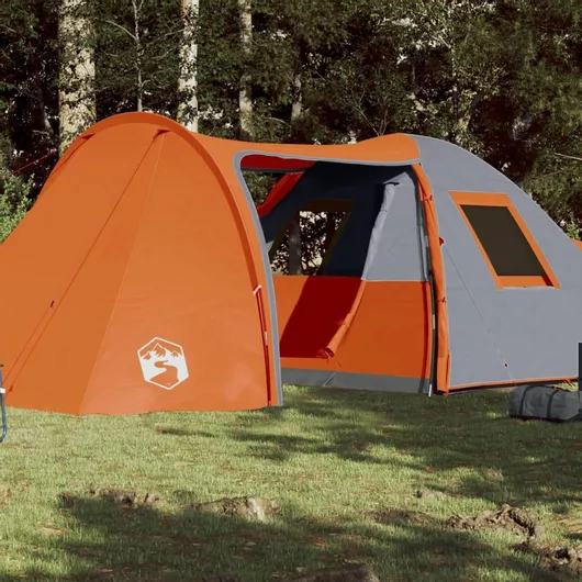 Σκηνή Camping vidaXL 94355 466x342x200cm 6 ατόμων Τούνελ Πορτοκαλί