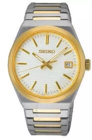 Ανδρικό Ρολόι Seiko SUR558P1 Μπαταρίας με Μεταλλικό Μπρασελέ Ασημί