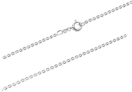Αλυσίδα Λαιμού από Λευκόχρυσο 14Κ Πατητή Διαμανταρισμένη 45cm