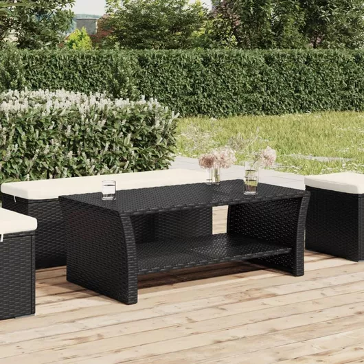 Τραπέζι Κήπου/Βεράντας Vidaxl Σαλονιού 100x50x40cm από Συνθετικό Ρατάν Μαύρο