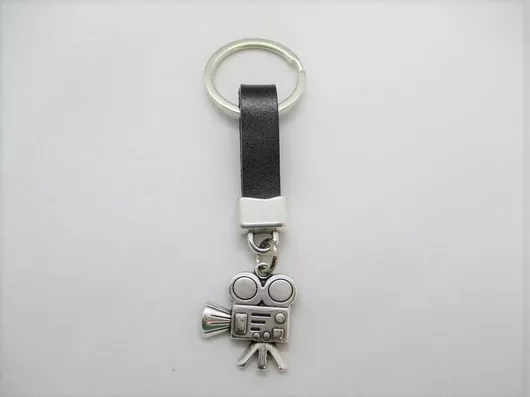 Μπρελόκ Κάμερα με Δερμάτινο Λουράκι Μαύρο