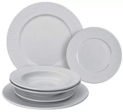 Σερβίτσιο Πιάτων Lamart Fancy Πορσελάνης Σετ 6τμχ Λευκό