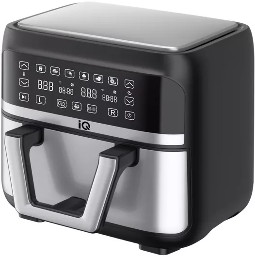 IQ Air Fryer με Wi-Fi & Διπλό Αποσπώμενο Κάδο 9lt Ασημί AF-005