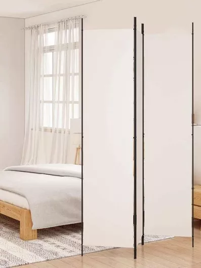 Διακοσμητικό Παραβάν vidaXL Υφασμάτινο Πτυσσόμενομε 3 Φύλλα 220x150cm Λευκό