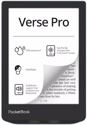 Ebook Reader Pocketbook Verse Pro με Οθόνη Αφής 6" 8GB Μπλε