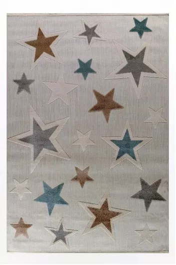 Παιδικό Χαλί Tzikas Carpets 160x160cm με Αστέρια Γκρι