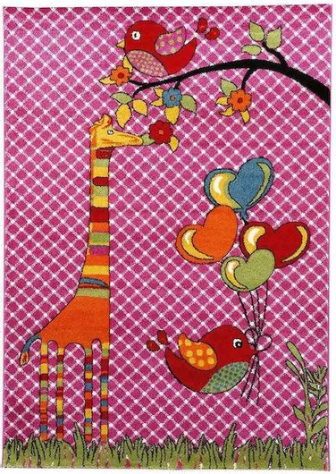 Παιδικό Χαλί Madi Βαμβακερό 133x190cm Cartoons 049 Ροζ