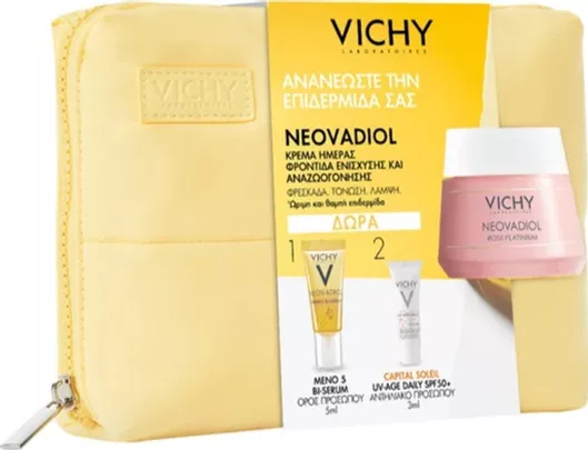 Σετ Περιποίησης Προσώπου Vichy Promo Neovadiol Rose Platinum & Meno 5 Bi-Serum & Capital Soleil Daily SPF50+ 58ml