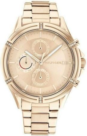 Γυναικείο Ρολόι Tommy Hilfiger 1782505 με Μεταλλικό Μπρασελέ Ροζ Χρυσό