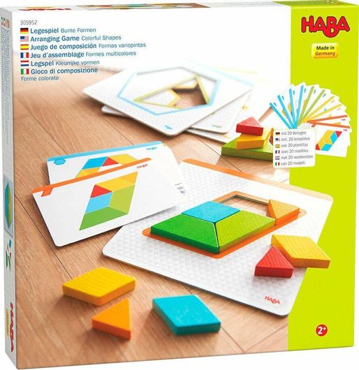 Ξύλινα Τουβλάκια Haba Arranging Game Colorful Shapes για 2+ Ετών 18τμχ